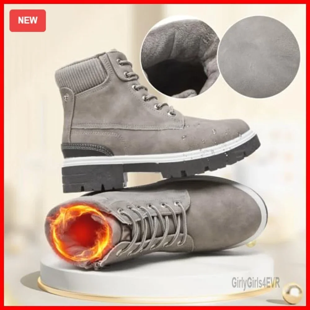 Waterproof Winter Boots Women's Ankle Combat Hiking Snow Boots